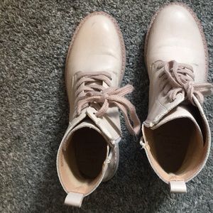 Gently worn, light pink booties